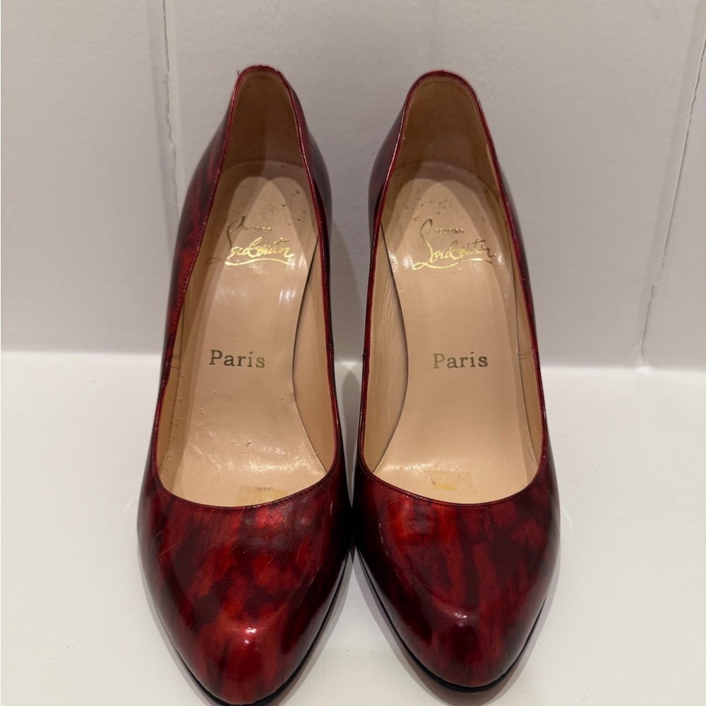 Christian Louboutin Red Patin Leather Pumps